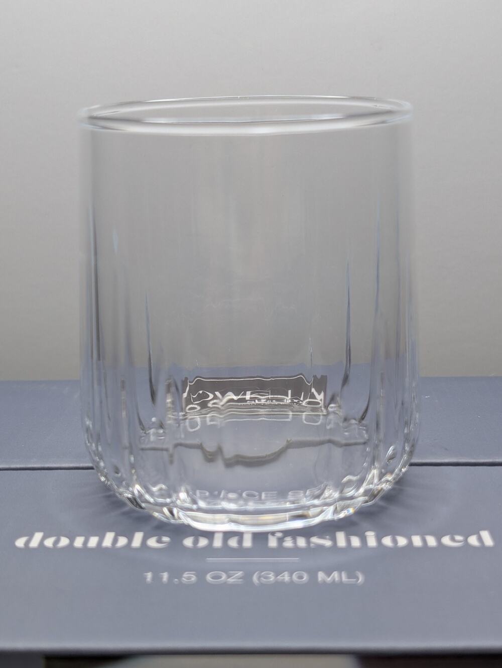 Dwell Studio 6 Pc Ribbed Double Old Fashioned Glass Set 12.85 Oz NIB